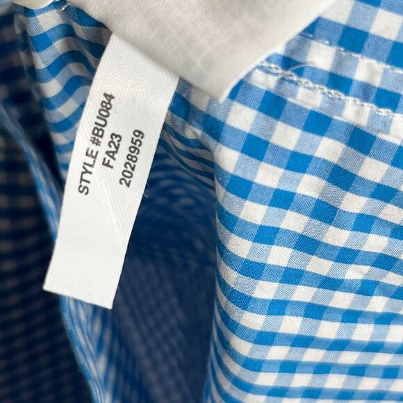 J. Crew Garcon Long Sleeve Button Up Shirt Womens 14 Blue Gingham Cotton Poplin - Picture 11 of 11